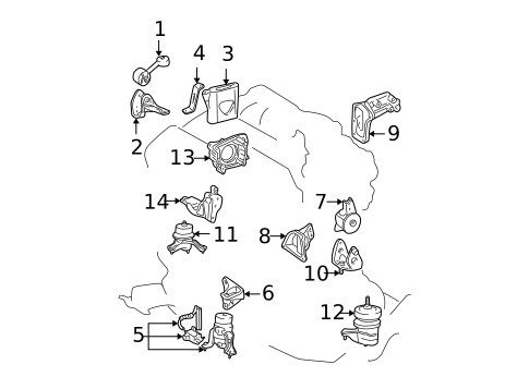 Mounts for 2007 Toyota Highlander #2
