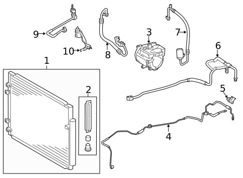 Condenser, Compressor & Lines for 2013 Toyota Highlander #1