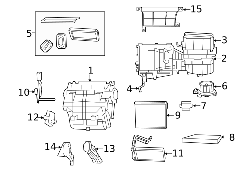 Evaporator & Heater Components for 2012 Chrysler 200 #0