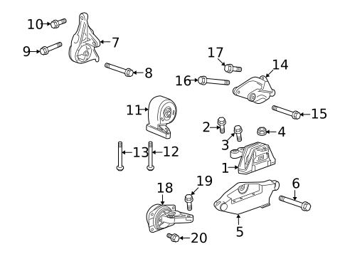 Engine & Trans Mounting for 2010 Cadillac SRX #1
