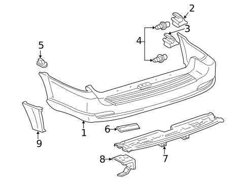 Bumper & Components - Rear for 2005 Toyota Sequoia #0