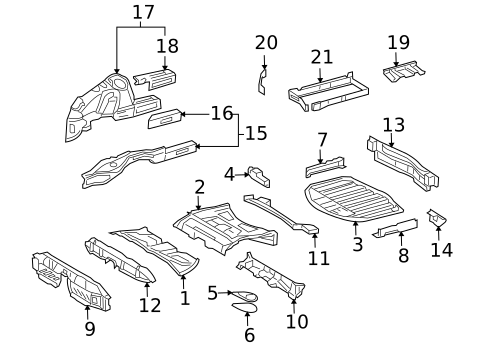 Rear Floor & Rails for 2009 Mercedes-Benz CLS63 AMG #0