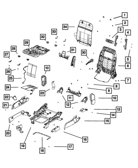 Front Seats - Adjusters, Recliners, Shields and Risers for 2013 Jeep Patriot #3