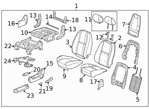Front Seat Components for 2010 Cadillac Escalade EXT #5