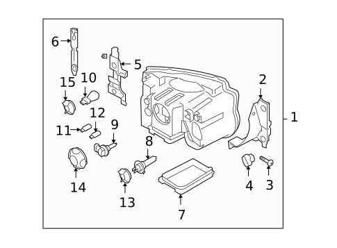 Headlamp Components for 2006 Land Rover LR3 #0