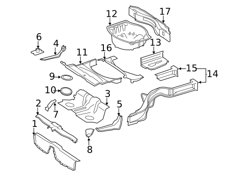 Rear Floor & Rails for 2013 Mercedes-Benz CL63 AMG #0