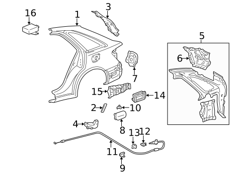 Quarter Panel & Components for 2003 Lexus IS300 #0