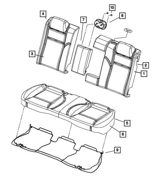 Rear Seats - Second Row for 2012 Dodge Challenger #0