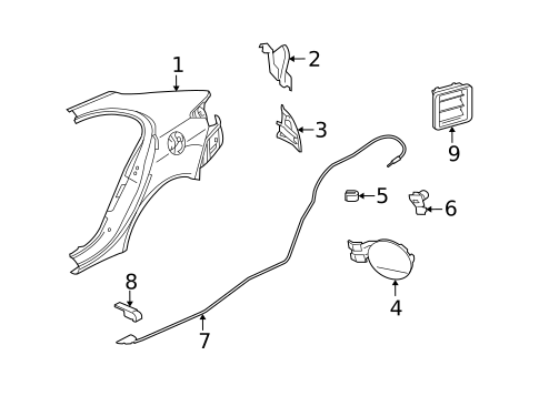 Quarter Panel & Components for 2012 Mitsubishi Lancer #1