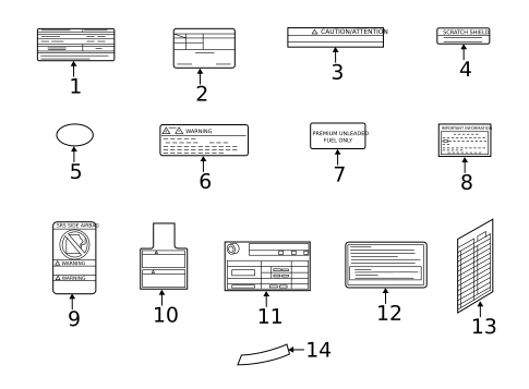 Labels for 2012 INFINITI M56 #0