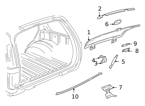 Glass - Tail Gate for 2003 Chevrolet Blazer #0