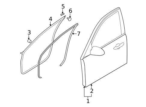 Door & Components for 2007 Kia Amanti #1