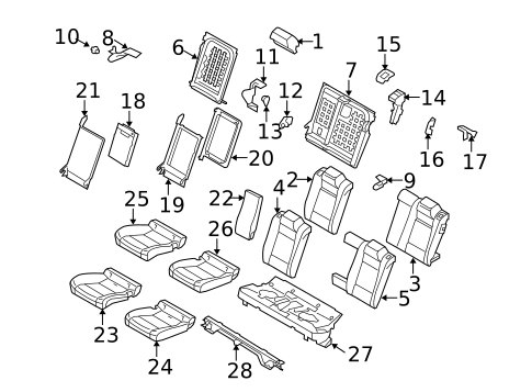 Rear Seat Components for 2011 BMW X6 #1