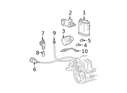 Emission Components for 2003 Mercedes-Benz S 55 AMG® #0