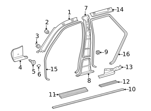 Interior Trim - Pillars for 2002 Mercedes-Benz CLK430 #2