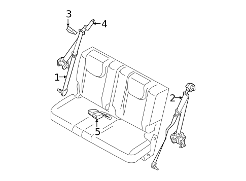 Rear Seat Belts for 2009 Nissan Pathfinder #1