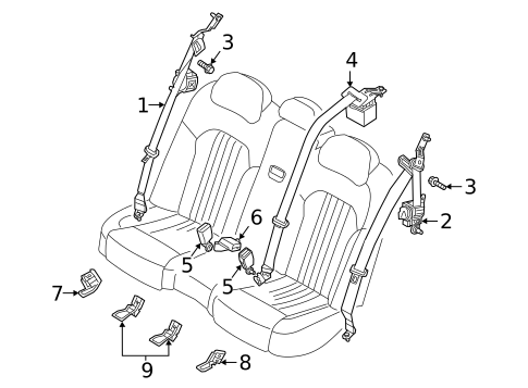 Seat Belt for 2019 Genesis G90 #0