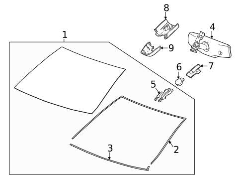 Glass - Windshield for 2016 Cadillac CT6 #1