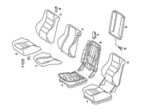 Front Seat and Headrest for 1986 Mercedes-Benz 190E #0