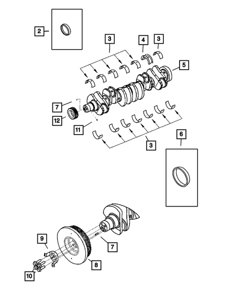 Crankshaft, Piston, Drive Plate, Flywheel, and Damper for 2008 Dodge Ram 3500 #4