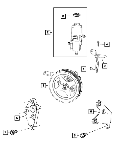 Power Steering Pump and Reservoir for 2016 Ram 3500 #1
