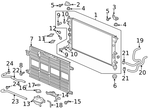 Radiator & Components for 2020 Honda Clarity #1