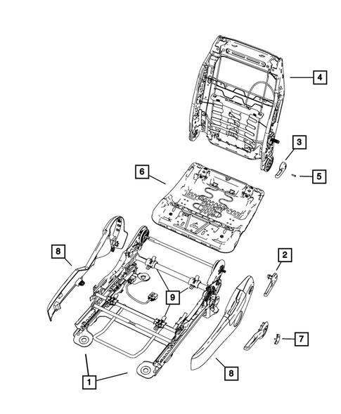 Front Seats - Adjusters, Recliners, Shields and Risers for 2011 Chrysler 200 #4