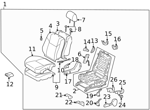 Front Seat Components for 2005 Scion tC #0