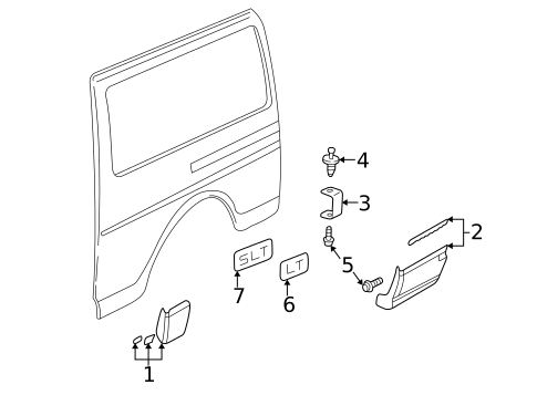 Exterior Trim - Side Panels for 2002 GMC Savana 3500 #0