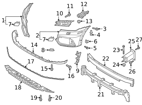 Bumper & Components - Front for 2020 Audi Q5 PHEV #1