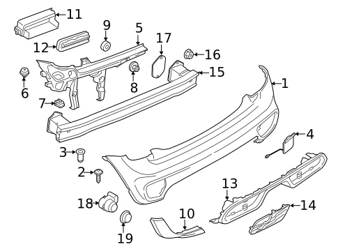 Bumper & Components - Rear for 2015 Mini Cooper #5