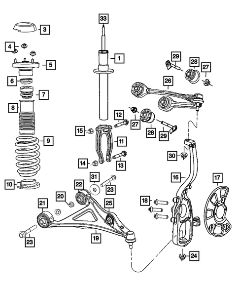 Front Suspension, Strut and Cradle for 2018 Chrysler 300 #1