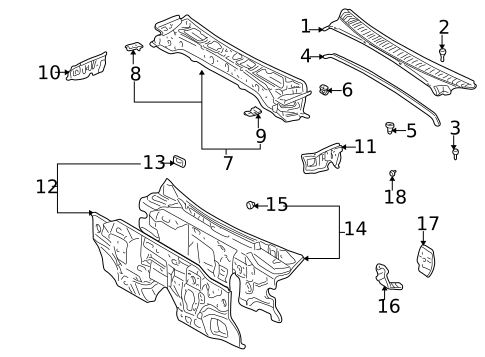 Cowl for 2004 Toyota Tacoma #1