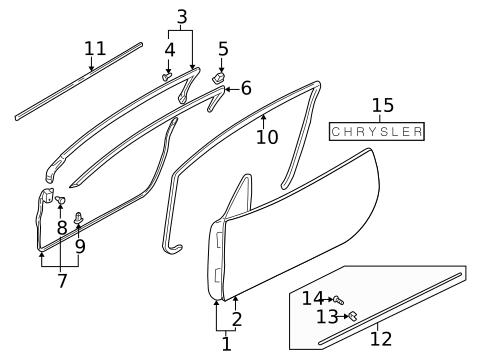 Exterior Trim - Door for 2003 Chrysler Sebring #1