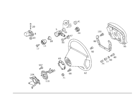Steering Wheel and Steering Wheel Lock for 1998 Mercedes-Benz C280 #1
