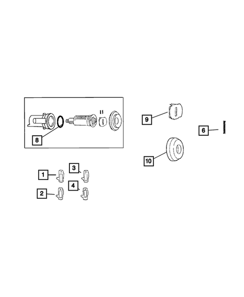 Lock Cylinders and Keys for 2008 Dodge Charger #0
