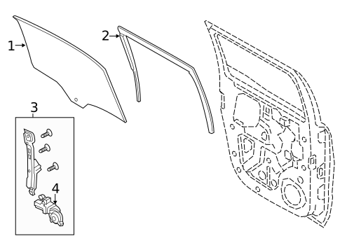 Glass - Rear Door for 2022 Ford Ranger #0
