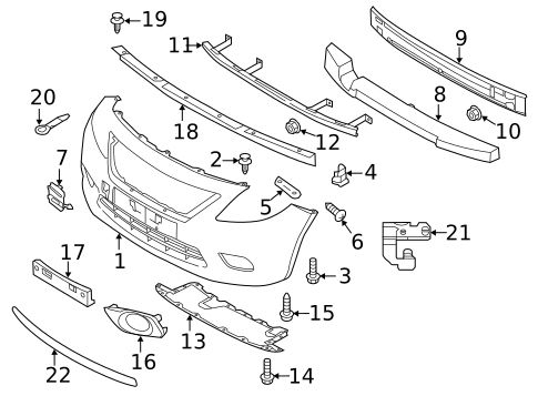 Bumper & Components - Front for 2012 Nissan Versa #0