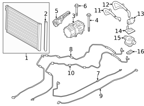 Condenser, Compressor & Lines for 2015 BMW 740Li #1