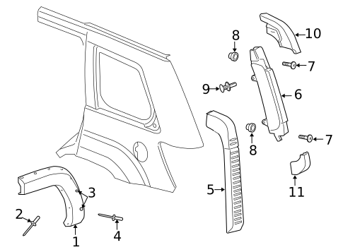 Exterior Trim - Quarter Panel for 2008 Jeep Commander #0