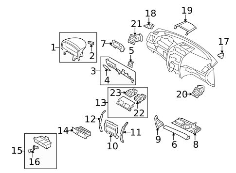 Instrument Panel Components for 2009 Kia Borrego #0