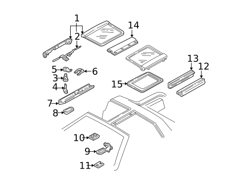 Glass & Hardware for 1993 Chevrolet Camaro #0