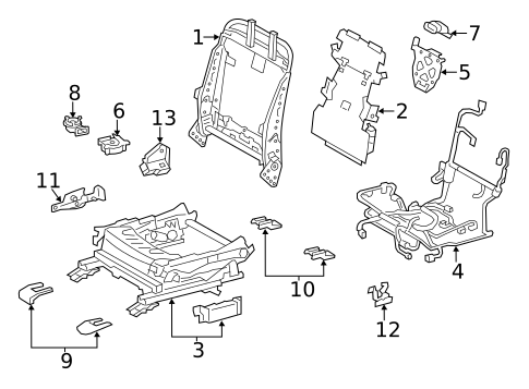 Passenger Seat Components for 2019 Lexus GS300 #2