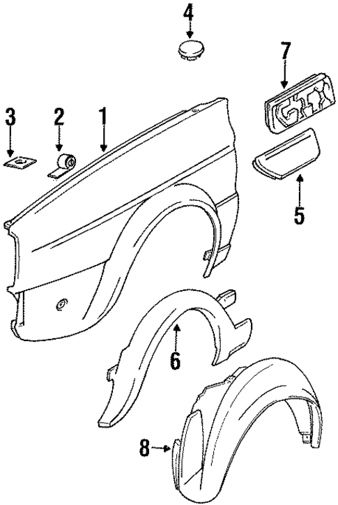 Exterior Trim - Fender for 1986 Volkswagen Golf #0