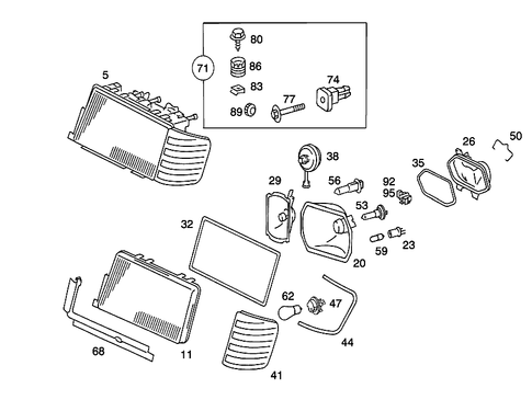 Lighting Unit for 1989 Mercedes-Benz 190 E #1