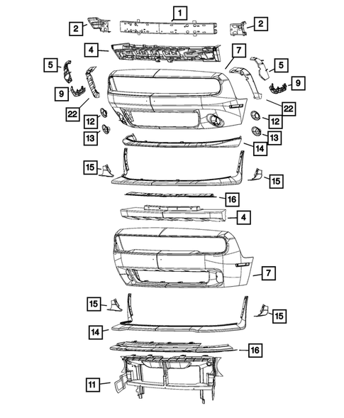 Front Bumper and Fascia for 2018 Dodge Challenger #1