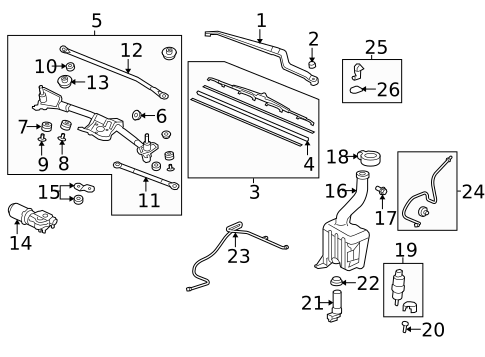 Wiper & Washer Components for 2015 Honda Pilot #0