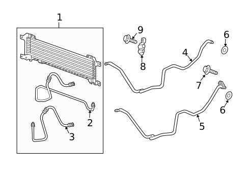 Trans Oil Cooler for 2009 Cadillac SRX #1