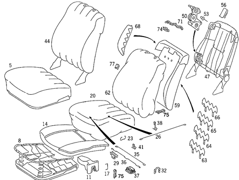 Front Seat and Headrest for 1989 Mercedes-Benz 300E #0
