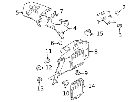 Interior Trim - Quarter Panels for 2012 Land Rover Range Rover Evoque #1